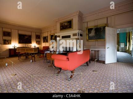 Interior of the Queen's Drawing Room (Queen Charlotte; wife of King George 3rd III); Kew Palace in the Kew Royal Botanic Gardens Stock Photo