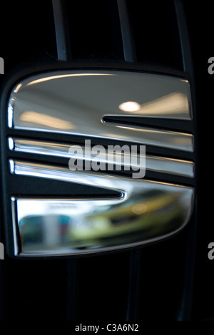 The Seat emblem that adorns the front of their cars Stock Photo