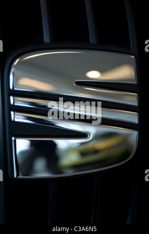 The SEAT emblem that adorns the front of their cars Stock Photo