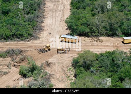 Deforestation in the Gran Chaco near Mariscal Estigarribia, Paraguay Stock Photo