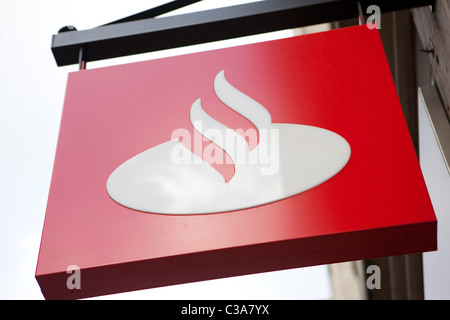 External shot of an Abbey store, with the new Santander rebranding. Stock Photo