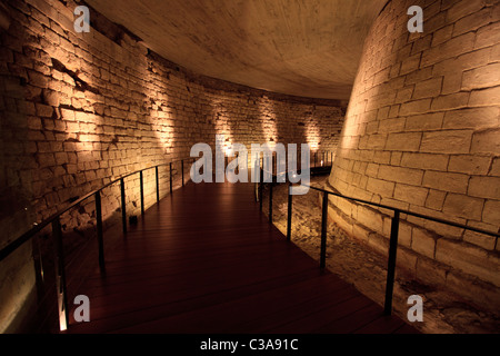 Foundations of the medieval fort that exists under the Louvre Museum, Paris Stock Photo