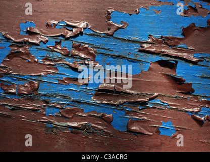 artificial texture from paint with blue and dark red colors Stock Photo