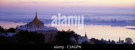 Myanmar (Burma), Mandalay Division, Irrawaddy River view from Sagaing hill Stock Photo