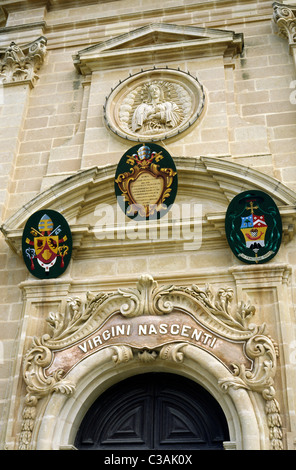 Detail of the Church of Our Lady Victory in Xaghra on the Maltese island of Gozo. Stock Photo