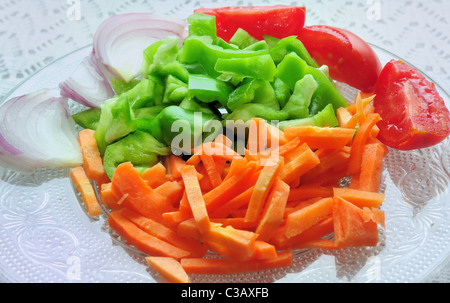 Green vegetable slices for Indian cooking Stock Photo