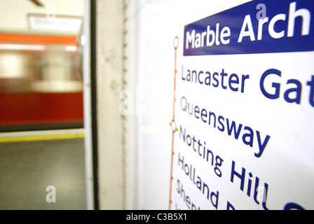 Marble Arch underground station in Central London. Stock Photo