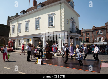 tap dancers at wallingford town fair, Oxfordshire UK Stock Photo