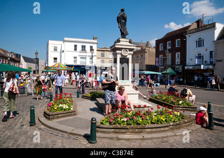 Street scene at a town fair, Wallingford Town centre, Oxfordshire UK Stock Photo