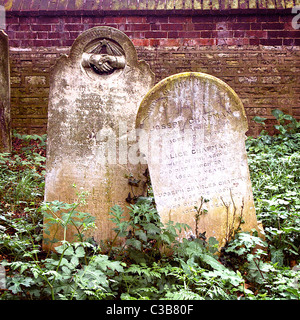 Gravestones from the 19th century in the Old Cemetery in Southampton, England Stock Photo