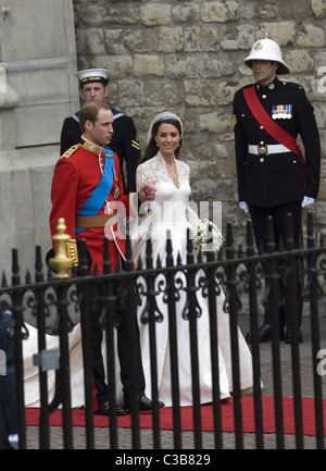 The Wedding of Prince William and Catherine Middleton. 29th April 2011. Prince William, Duke of Cambridge and Catherine, Stock Photo