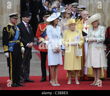 The Wedding of Prince William and Catherine Middleton. 29th April 2011. (L-R) Prince Charles, Prince of Wales, Michael Stock Photo