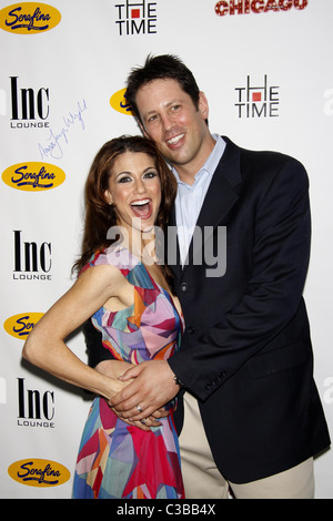 Samantha Harris and her husband Michael Hess After party celebrating Samantha Harris' Broadway debut as Roxie Hart in the Stock Photo