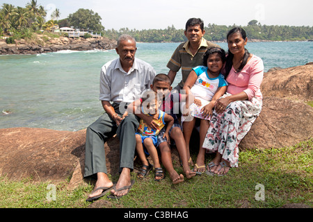family picture on the southern tip of the island Sri Lanka Stock Photo