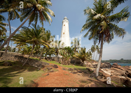 Dondra Head lighthouse on the southern tip of the island Sri Lanka Stock Photo