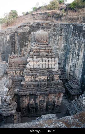 Kailasa Temple. Carved directly into a basalt rock cliff, this temple ...