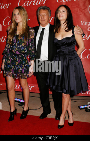 Dustin Hoffman with wife, Lisa Gottsegen and daughter attends the 2009 Palm Springs International Film Festival Awards Gala Stock Photo