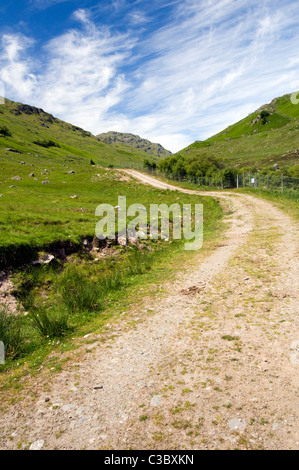 Scottish countryside scene taken at the end of Balquhidder glen, part of Loch Lomond and Trossachs national park in summer Stock Photo