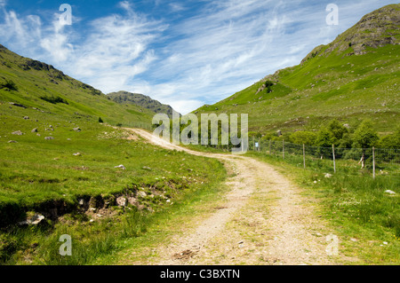 Scottish countryside scene taken at the end of Balquhidder glen, part of Loch Lomond and Trossachs national park in summer Stock Photo