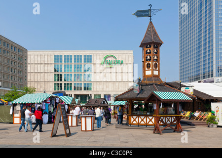 Alexanderplatz with spring market and Galeria in background, Berlin, Germany Stock Photo