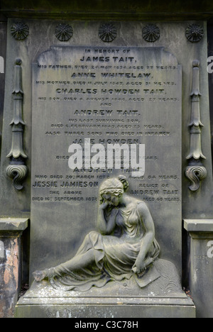 Memorial with the figure of a woman in mourning. Stock Photo