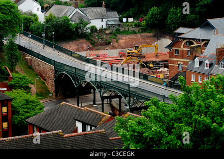 Looking down at the Iron Bridge -North Street - Exeter - Devon Stock Photo