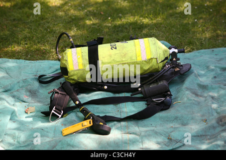 breathing apparatus used by firefighters Stock Photo