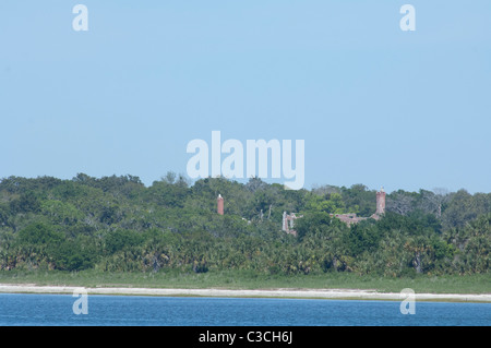 Georgia, Cumberland Island National Seashore. The largest of Georgia's Barrier Islands. Ruins of Dungeness. Stock Photo