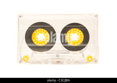 Old audio cassette, isolated Stock Photo