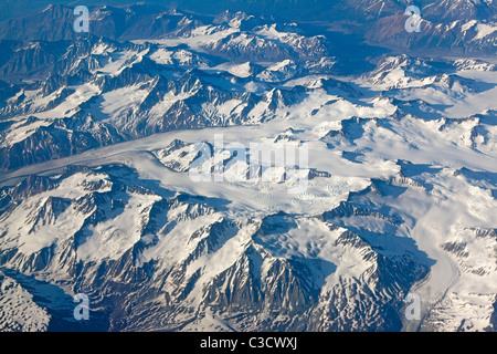 Glacier Bay National Park seen from the air. Alaska, USA. Stock Photo