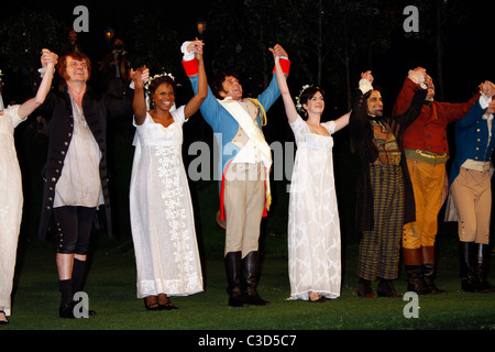 Audra McDonald, Raul Esparza, Anne Hathaway, David Pittu and Jay O. Sanders Opening Night Curtain Call for 'Twelfth Night' at Stock Photo