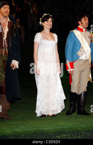 Anne Hathaway and Raul Esparza Opening Night Curtain Call for 'Twelfth Night' at Shakespeare In The Park held at the Delacorte Stock Photo