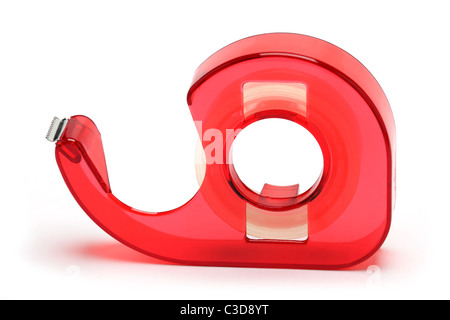 A Red Tape Dispenser Or Scotch Tape Holder Isolated On A White Background  With Clipping Path Stock Photo - Download Image Now - iStock