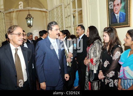 Prime Minister, Syed Yousuf Raza Gilani visits Pakistan Embassy in Paris Stock Photo