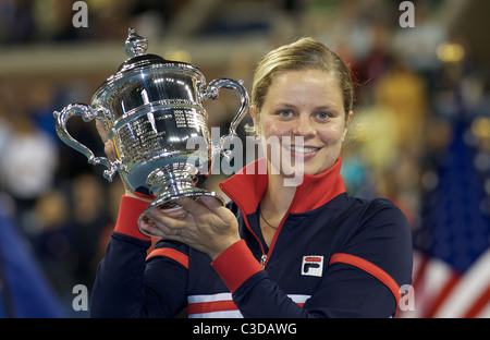 Kim Clijsters, Belgium, winning the Women's Singles Final  at the US Open Tennis Tournament at Flushing Meadows, New York, USA.. Stock Photo