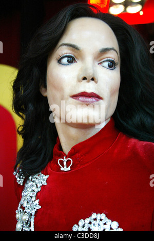 A wax figure of late pop singer Michael Jackson is unveiled at Madame Tussauds in Washington DC. The wax likeness of the 'King Stock Photo