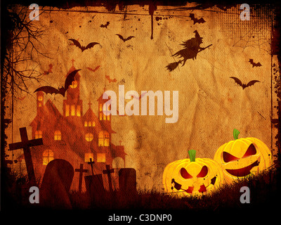 Grunge style Halloween background Stock Photo