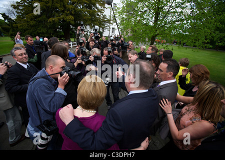 Alex Salmond, leader of the Scottish National Party (SNP) arrives in Edinburgh Stock Photo