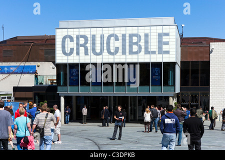 The Crucible Theatre on final day of the World Snooker Championship 2011, Tudor Square, Sheffield, South Yorkshire, UK Stock Photo