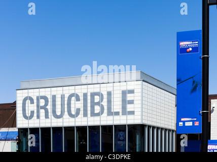 The Crucible Theatre on final day of the World Snooker Championship 2011, Tudor Square, Sheffield, South Yorkshire, UK Stock Photo