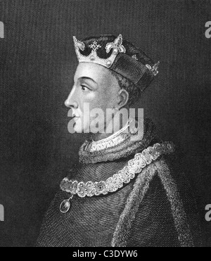 Henry V of England (1386-1422) on engraving from 1830. King of England during 1413-1422. Published in London by Thomas Kelly. Stock Photo