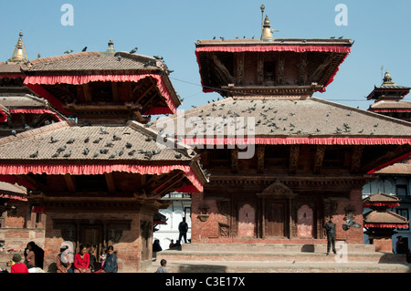 Pagodas in Durbar Square, Kathmandu, before the catastrophic April 2015 earthquake Stock Photo
