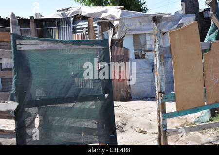 Township houses and sheds in Gugulethu, South Africa Stock Photo