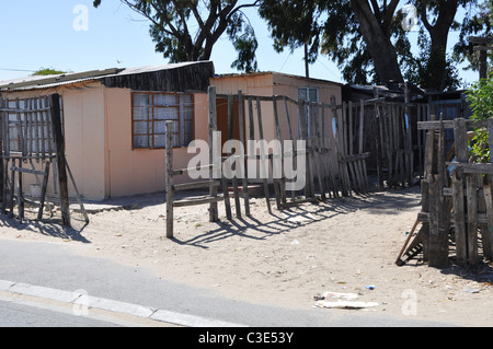 Township houses and sheds in Gugulethu, South Africa Stock Photo