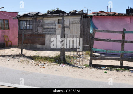 Township houses and sheds in Gugulethu, South Africa Stock Photo