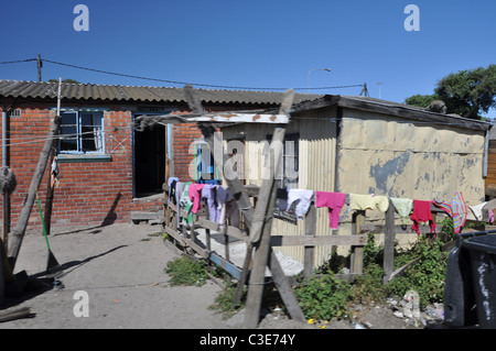 Township houses and sheds in Gugulethu, South Africa Stock Photo