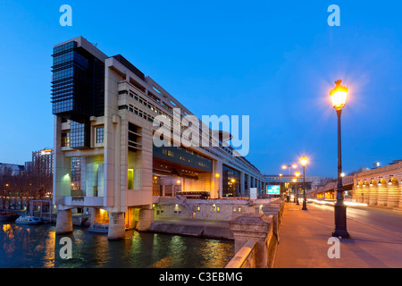 Europe, France, Paris (75), French finance ministry at Night Stock Photo