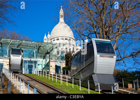 Paris, Funicular of Sacre Coeur Stock Photo