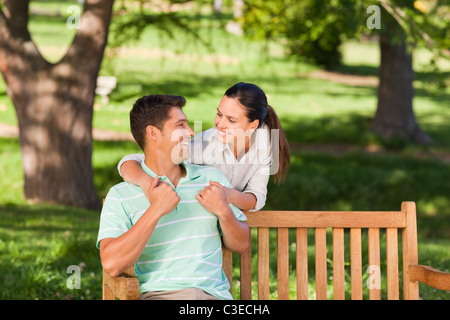 Woman huging her boyfriend Stock Photo