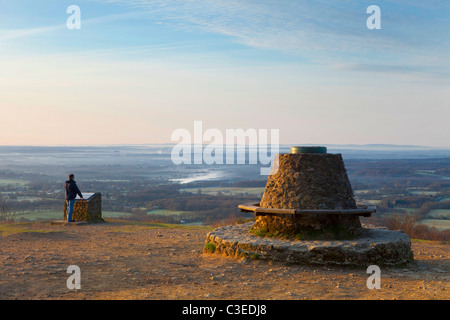 Early morning view south from Holmbury Hill North Downs, Surrey Hills Stock Photo